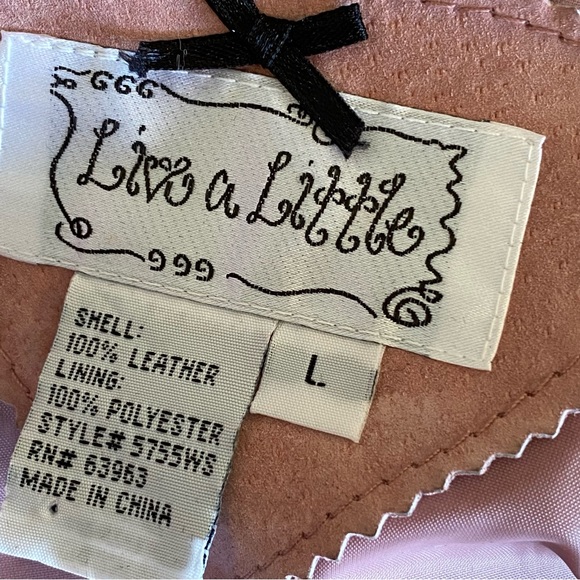 LIVE A LITTLE  | MAUVE PINK LEATHER JACKET  SZ L - Picture 15 of 16